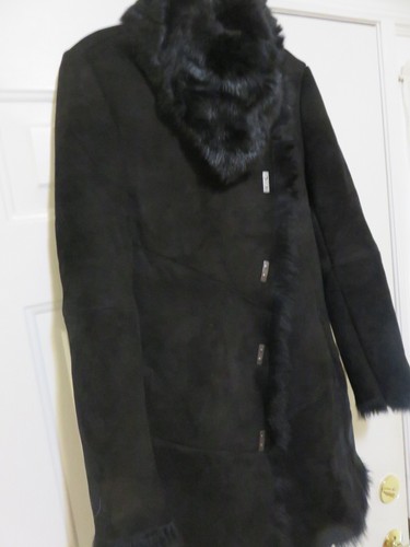 Muubaa Heneley Sheep Skin Coat w Thick Shearling Lining Black US Sz 6 Excellent! - Picture 2 of 14