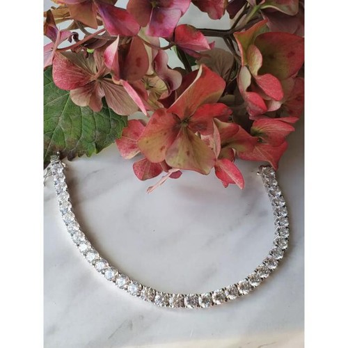 12Ct Round Cut Lab Created Diamond 14k White Gold Plated Women's Tennis Bracelet