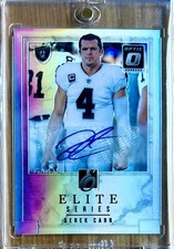 2018 Donruss Optic DEREK CARR Elite Series Prizm Auto #'d 6/10! RAIDERS SAINTS!