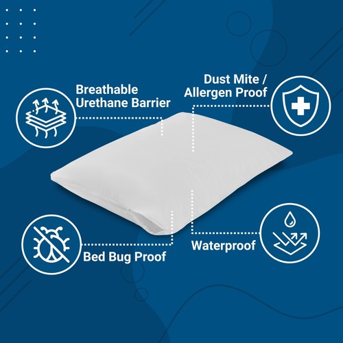 PILLOW COVERS KING 21 X 36 ~ ALLERGY PROOF ~ STOP Bed Bugs & Dust ~ Vinyl - Picture 4 of 7