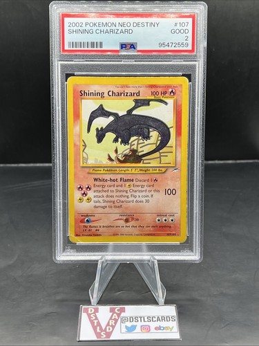 2002 Pokemon Neo Destiny - SHINING CHARIZARD #107 PSA 2 Good