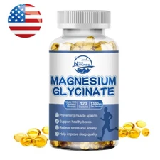 Magnesium Glycinate 1330mg 120 Capsules | Buffered & Chelated | by NATURE'S LIVE