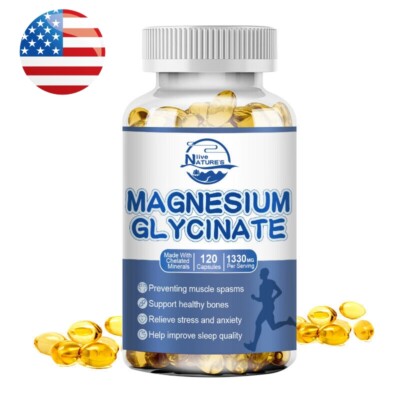 Magnesium Glycinate 1330mg 120 Capsules | Buffered & Chelated | by NATURE'S LIVE