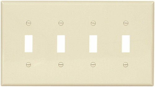 Leviton 4-Gang Midway Switch Wandabdeckplatte NEU Elfenbein - Bild 4 von 5