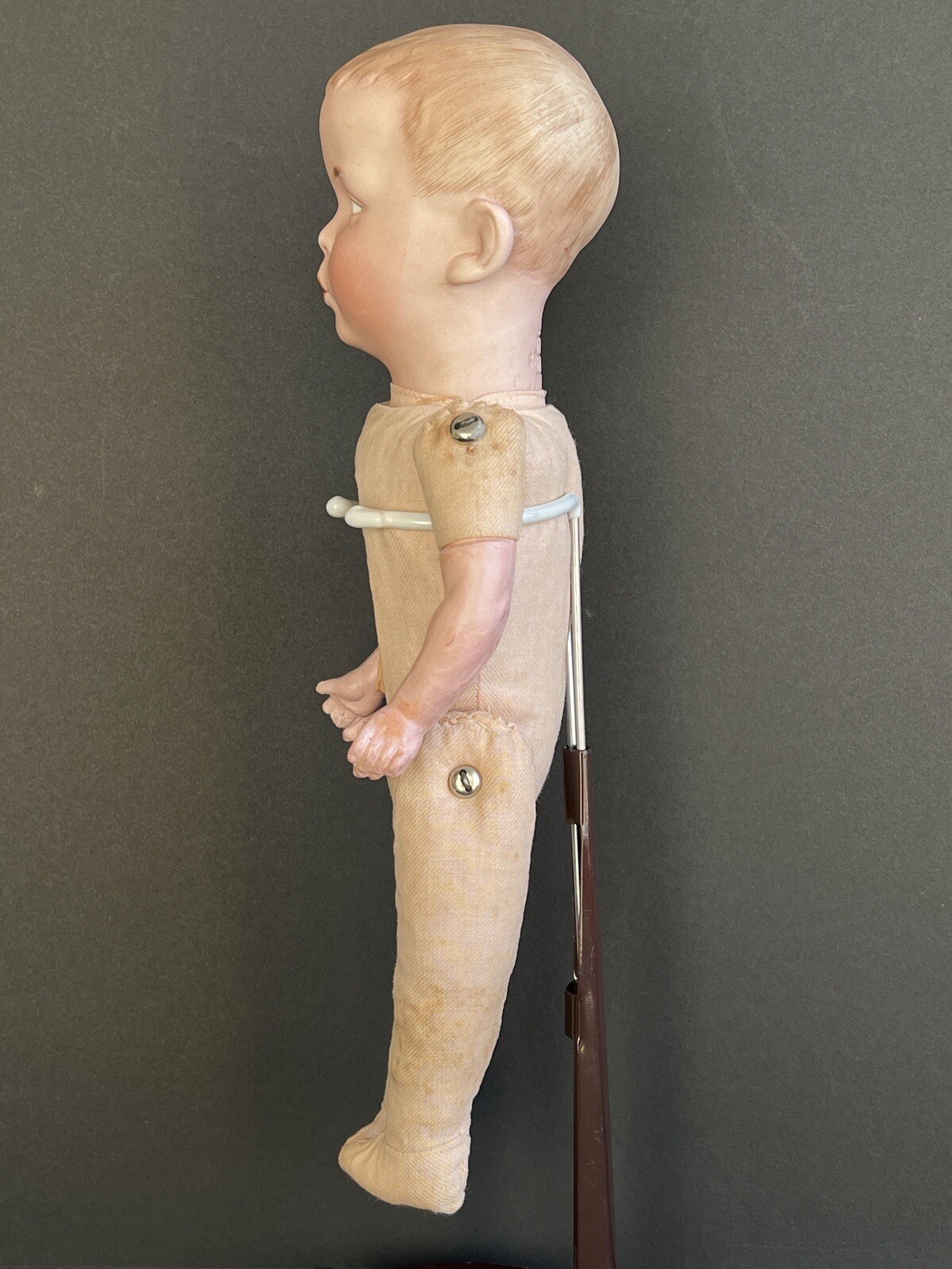 Antique German Gebruder Heubach 8774 Whistling Jim Bisque Doll Original Label - Picture 16 of 24