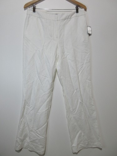 Sz 8 NWT Nine West FLARED White Linen Blend Pants Career Casual Lined Women's - Picture 16 of 16