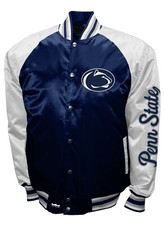 Penn State Nittany Lions Full Snap Game Satin Jacket BLUE 