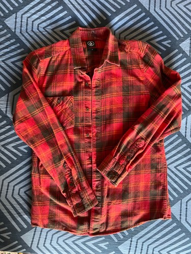 Camicia Volcom Rosso Indie Taglia M 100% Cotone - Foto 1 di 2