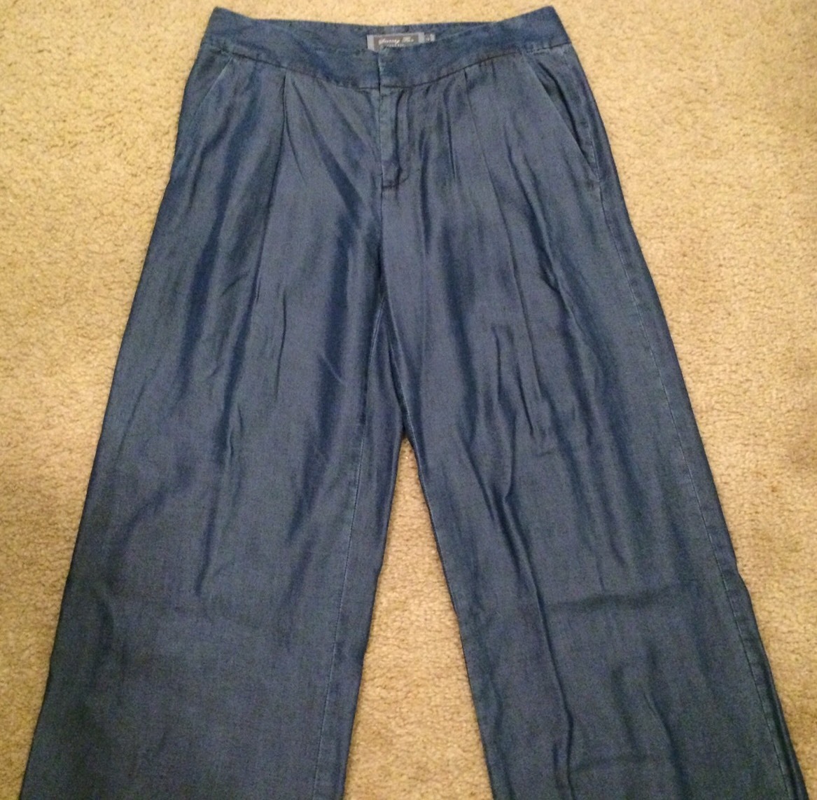 Nordstrom SEVENTY TWO CHANGES Wide Leg Denim Chambray Jeans