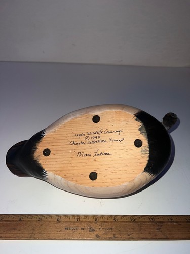 OREGON WILDLIFE COLLECTION 1999 SCAUP DUCK DECOY SIGNED - Bild 6 von 7