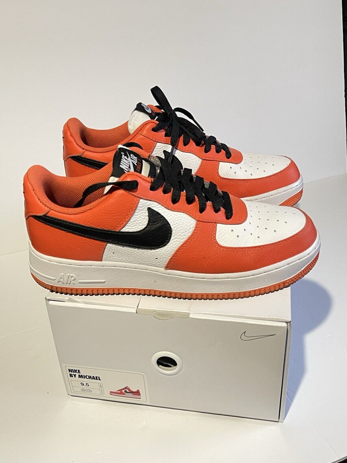 Nike Air Force 1 Low Nike By You Men’s Size 9.5 Orange/White DJ7015-991
