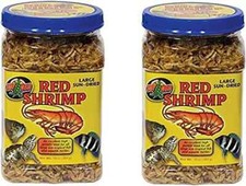 Zoo Med 2 Pack Large Sun-dried Red Shrimp 10oz Each