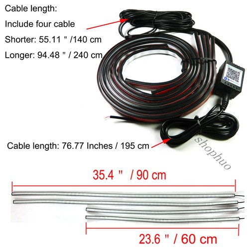 Kit de lámpara de atmósfera de chasis de luz de neón LED universal RGB para todos los coches - Imagen 4 de 11