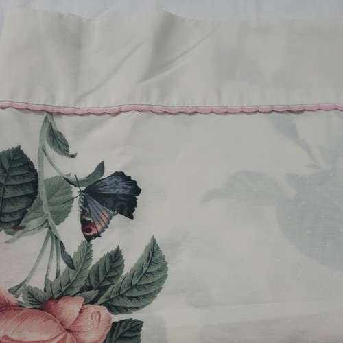 Sears Shabby Cottage Twin flaches Laken rosa Rose Schmetterling bestickt Vintage gebraucht, in einwandfreiem Zustand - Bild 13 von 15