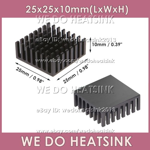 25x25x10mm With or Without Tape Zigzag Slotted Aluminum Heatsink Alloy Cooler - Photo 16/17