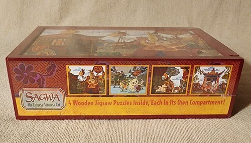NEW Sagwa The Siamese Cat 4 Wooden Puzzle Factory Sealed 2002 Melissa and Doug - Picture 4 of 4