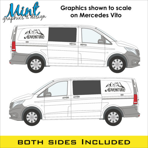 LWB Mercedes Vito SWB Camper Wohnmobil Streifen Aufkleber Sticker Van Grafik 064 - Bild 3 von 4