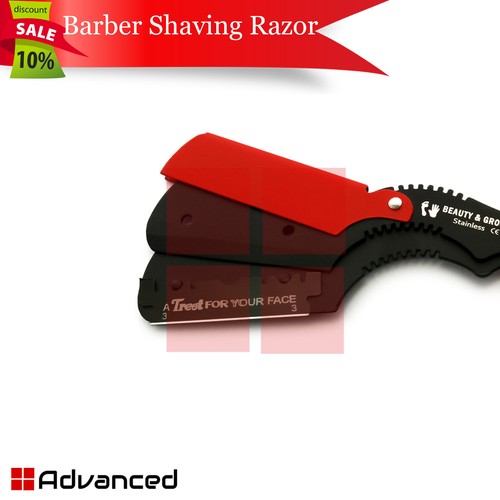 Professional Barber Cut Throat Shaving Razor Folding Pocket Knife Salon Shavette - Picture 3 of 4