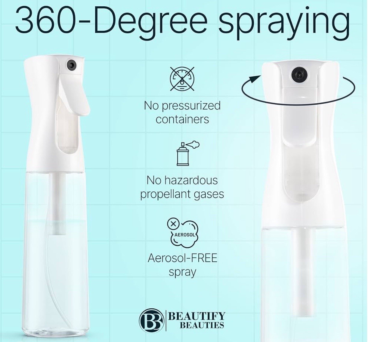 300ml Ultra Fine Continuous Mist Hair Spray Bottle-image