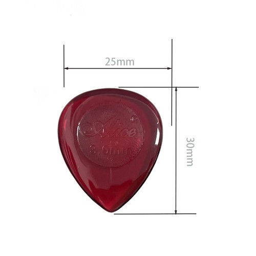 50 piezas selecciones de guitarra Alice 3 mm estándar gota de agua jazz rojas 30x25 mm - Imagen 3 de 3