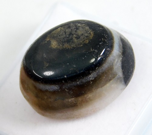 28.20 Ct Natural Agate (Sulemani Hakik) Brown & Gray Eye Cabochon Loose Gemstone - Picture 6 of 6