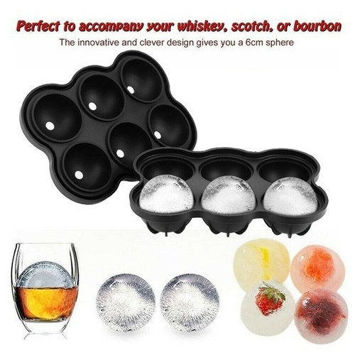 Ice Balls Mould Silicone 6 Whiskey Frozen Ball Paperweight Soap Ice cream Candle - Picture 10 of 13