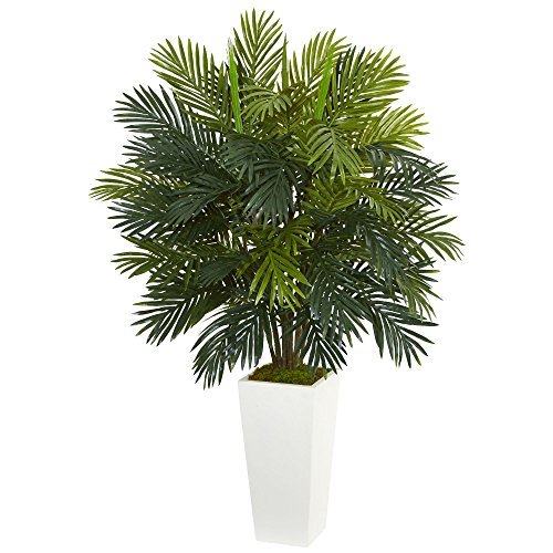 MyGift 21-Inch Artificial Aloe Plant in White Planter