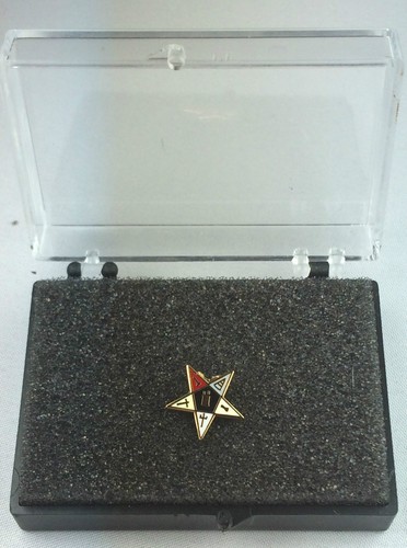 Masonic Order of the Eastern Star Enamel Lapel Pin Badge In Gift Box - Picture 1 of 2