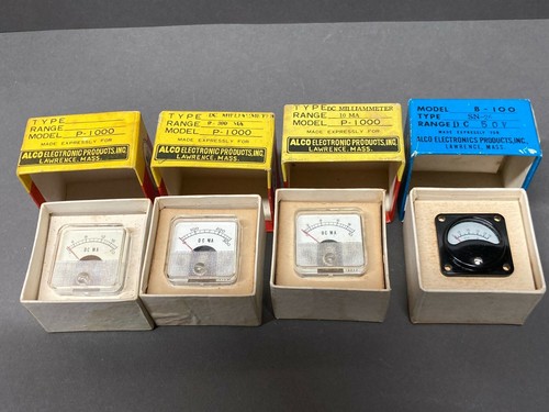 Alco Tiny Panel Meters P-1000 0-20 ma, 0-300ma, 0-10ma, B-100 0-50 VDC
