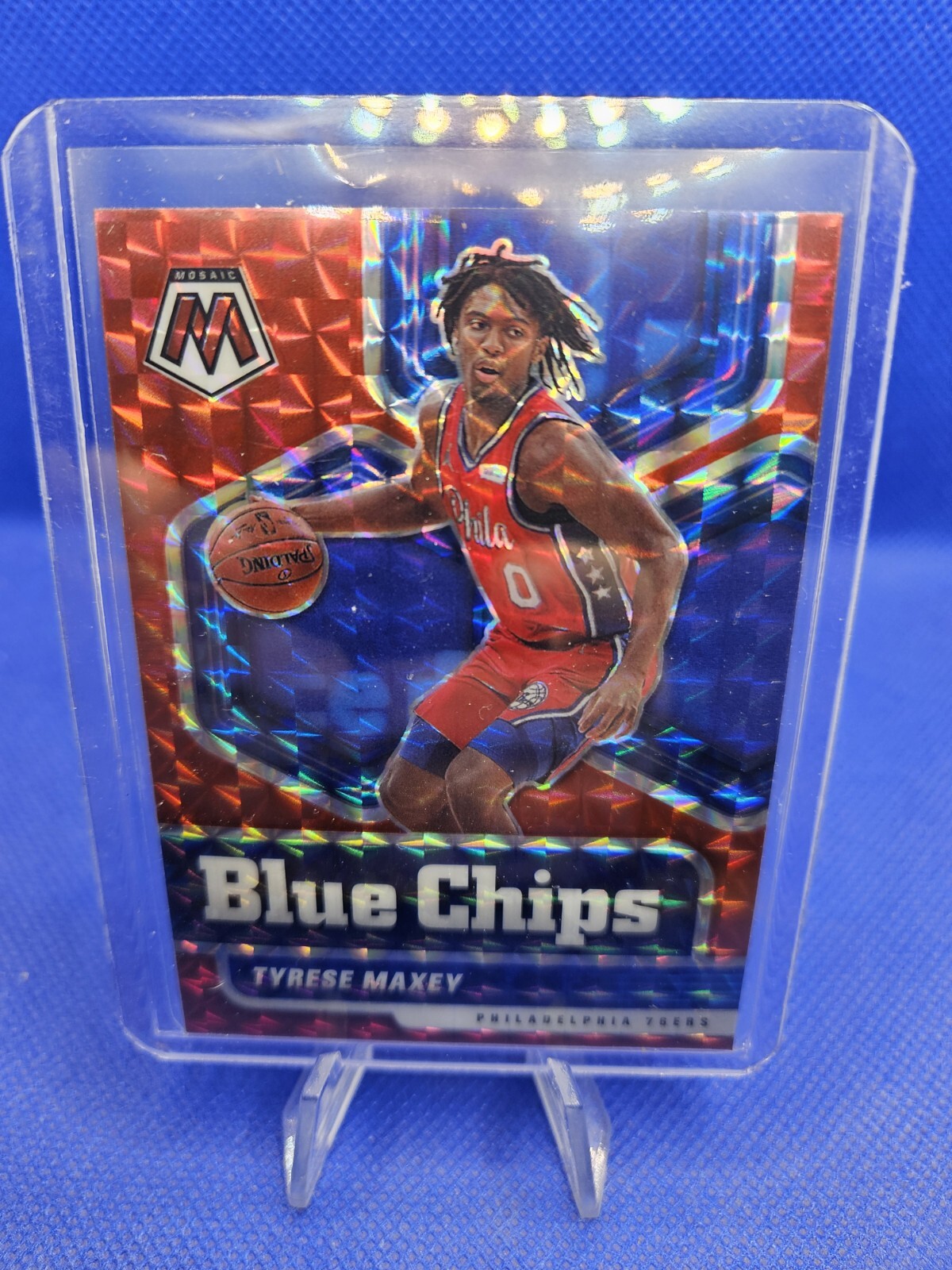TYRESE MAXEY - 2020-21 Panini Mosaic Blue Chips ROOKIE RED MOSAIC