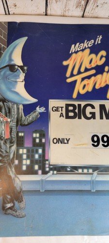McDonald's 1987 Mac Tonight Translite Sign 21.5x.21.5 Display Advertisment - Picture 4 of 13