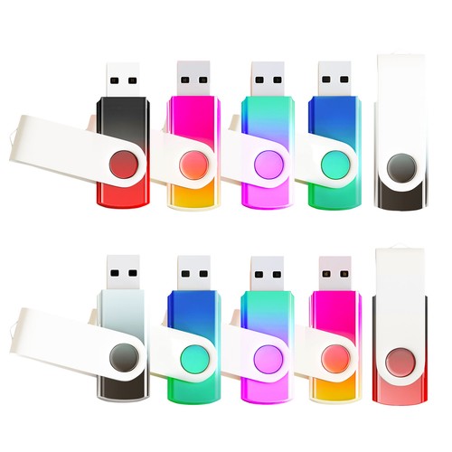 Gradient color 10 pack swivel usb flash drive memory stick pendrive jump thumb - Picture 2 of 12