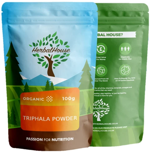 Organic Triphala Powder - Colon Cleanse & Detox | Ayurvedic Herbal Blend