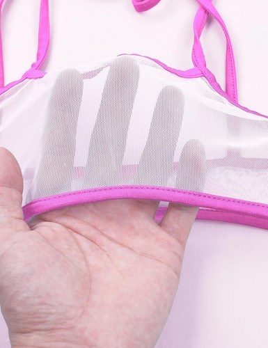 Sexy Women See Through Mesh Bikini Set Micro Bra Top Brazilian,Thong Swimsuit - Bild 20 von 67