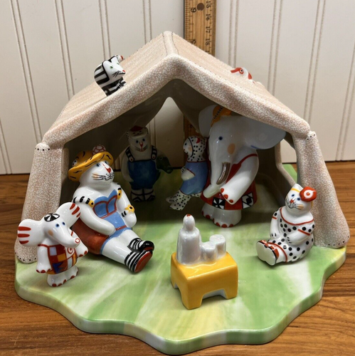 Villeroy & Boch Benedikt Travel Safari Tent Figure Animal Park Large Scene - Picture 3 of 14