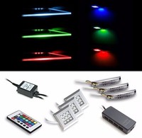 Led Rgb Lighting Set With 3 Rgb Glass Edge Clips + 3 Down Light Spots Home Decor Led Rgb Lighting Set With 3 Rgb Glass Edge Clips + 3 Down Light Spots Home Decor