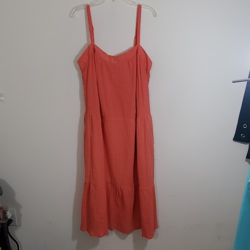 Vestido Knox Rosa Midi en Niveles Sol Guayaba Jalea Nuevo con Etiquetas Talla XXL Boho Campesino Hippie - Imagen 2 de 11