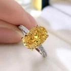 4 Ct Oval Cut VVS1 Lab Created Diamond Engagement 14K White Gold Finish Ring