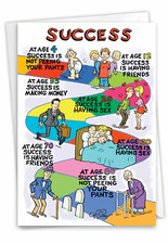 1 Funny 80th Milestone Birthday Greeting Card with Envelope - Success - For Him