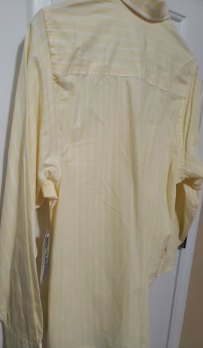 Boy's ID TAGS Long Sleeve Botton Up Dress Shirt Yellow w/White Stripes Sz 18-20 - Picture 9 of 12