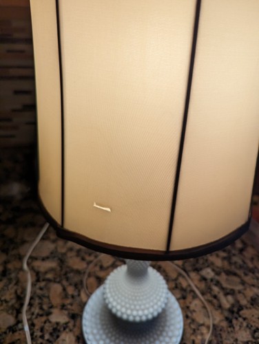 Vintage White Milk Glass Boudoir Table Lamps - Picture 3 of 8