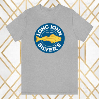 Long John's Silvers Restaurant Men's Gray Size S - 3XL