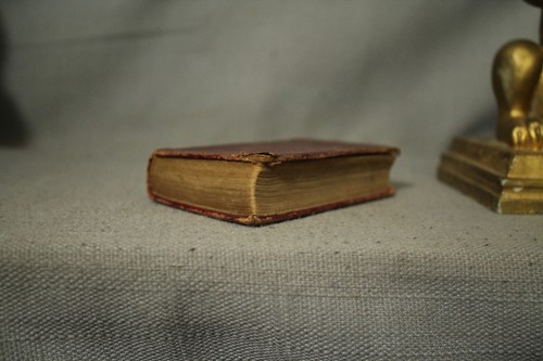1846 little miniature antique old red Leather Poetry Book The Course of Time - Picture 2 of 8