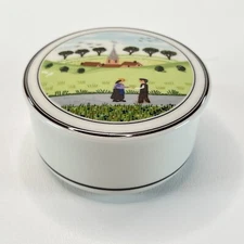 VILLEROY & BOCH Design Naïf Porcelain Trinket Box 3 1/8” x 1 3/4” Boy Girl
