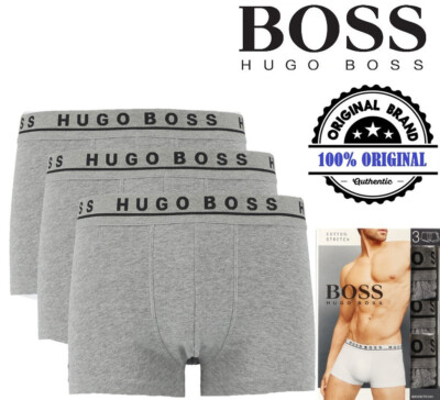 Hugo Boss Boxershorts 3er Pack Low Rise Trunks Herren Unterhose L XL XXL Grau
