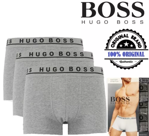 Hugo Boss Boxershorts 3er Pack Low Rise Trunks Herren Unterhose L XL XXL Grau