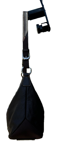 The Sak Purse Brown Leather Fabric Bottom Hobo Shoulder BagHandbag Buckle 12x6 - Picture 3 of 21