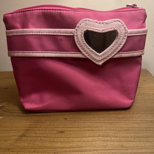 Borsa cosmetica senza marchio cuore San Valentino rosa specchio isolato usata in ottime condizioni - Foto 1 di 4
