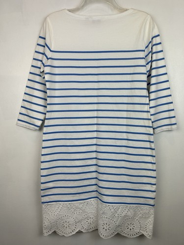 Vineyard Vines Kleid XS Spitzensaum gestreift blau weiß maritim adrett neu - Bild 2 von 10