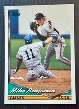 1994 Topps #487 Mike Benjamin baseball card-Giants-Mint